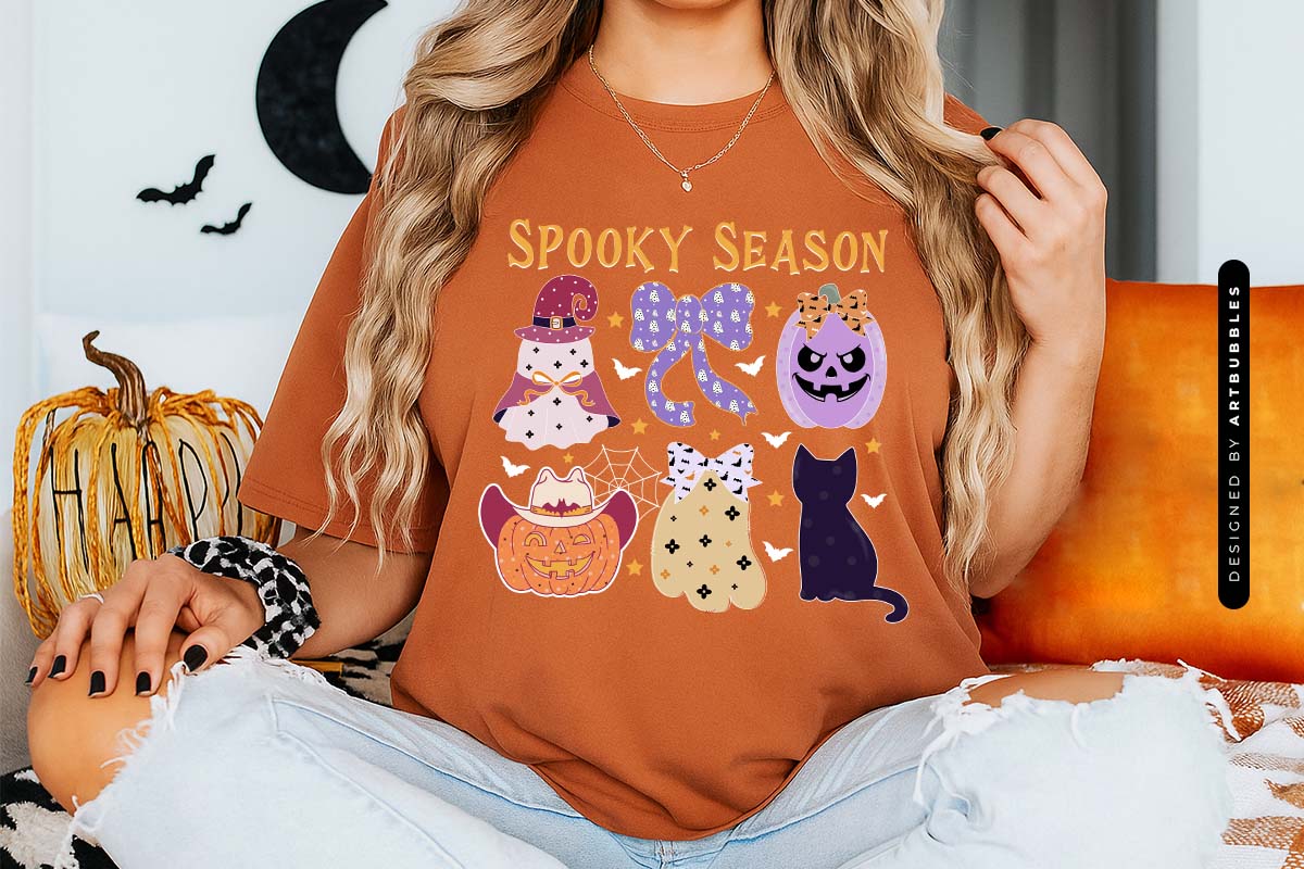Spooky Season - Coquette Halloween PNG Sublimation Tshirt Mockup Image.jpg