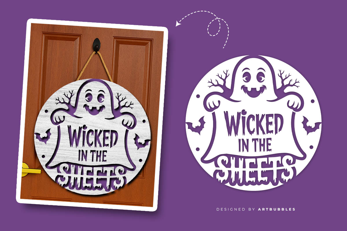 Wicked in the Sheets - Halloween Door Hanger SVG File Image.jpg