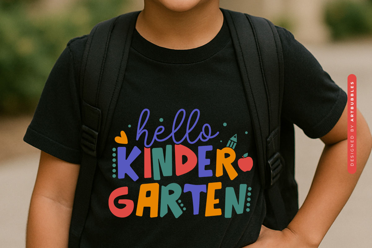 Hello Kindergarten - Back to School Vector SVG Tshirt Mockup Image.jpg