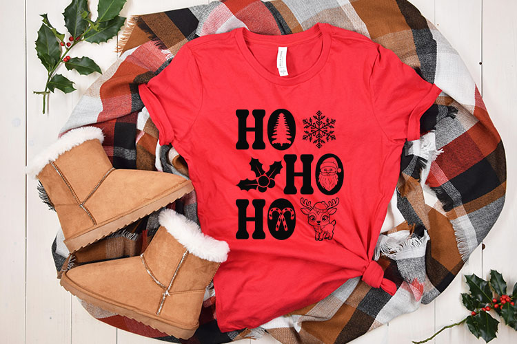 Ho Ho Ho - Cute Christmas SVG Tshirt Mockup Image.jpg