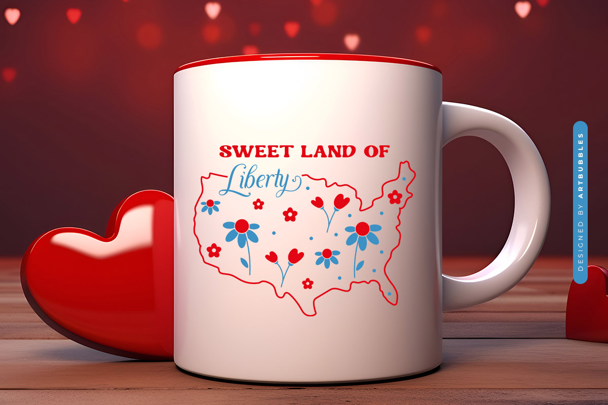 Sweet Land of Liberty - 4th of July SVG Vector Mug Mockup Image.jpg
