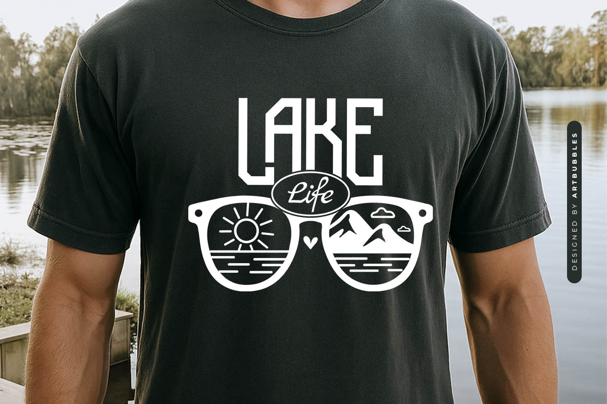 Lake Life Design SVG, DXF, EPS, PNG Tshirt Mockup Image.jpg