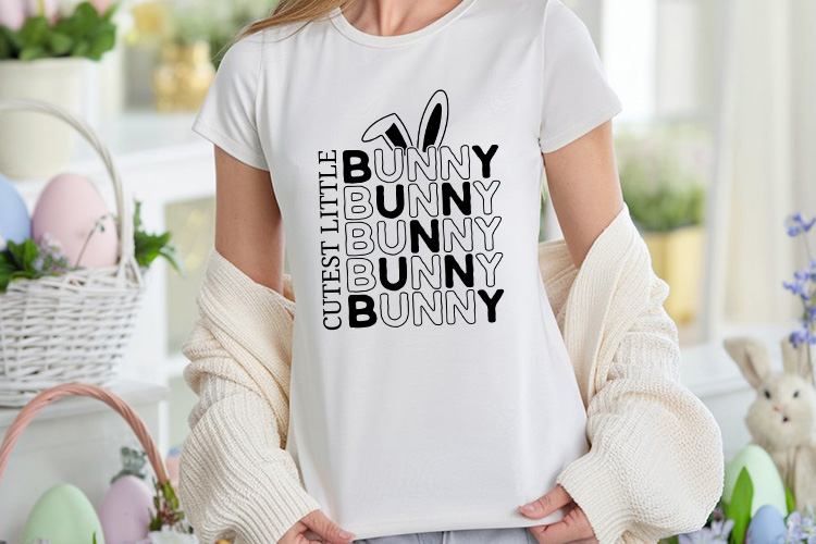 Cutest Little Bunny - Retro Easter SVG Shirt Mockup Image.jpg