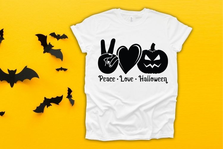 Peace Love Halloween SVG Vector Shirt Mockup Image.jpg