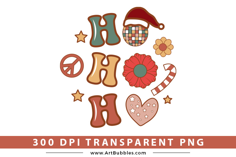 Groovy Christmas Sublimation - Ho Ho Ho Png