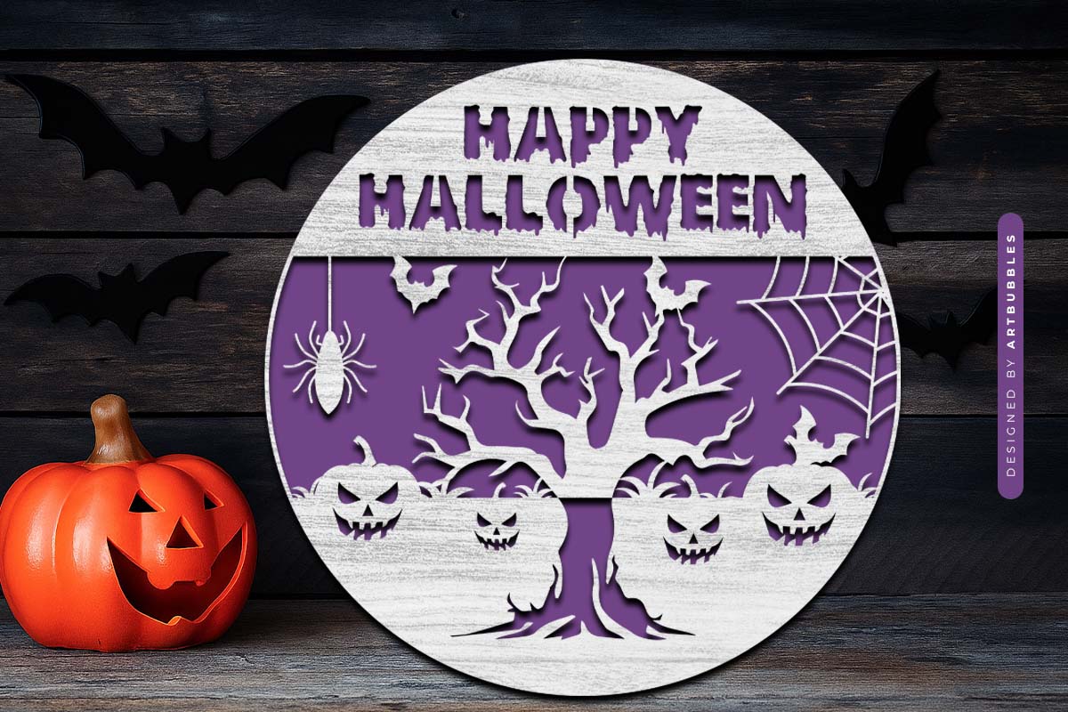 Happy Halloween Laser Cut Door Hanger SVG Image 2.jpg