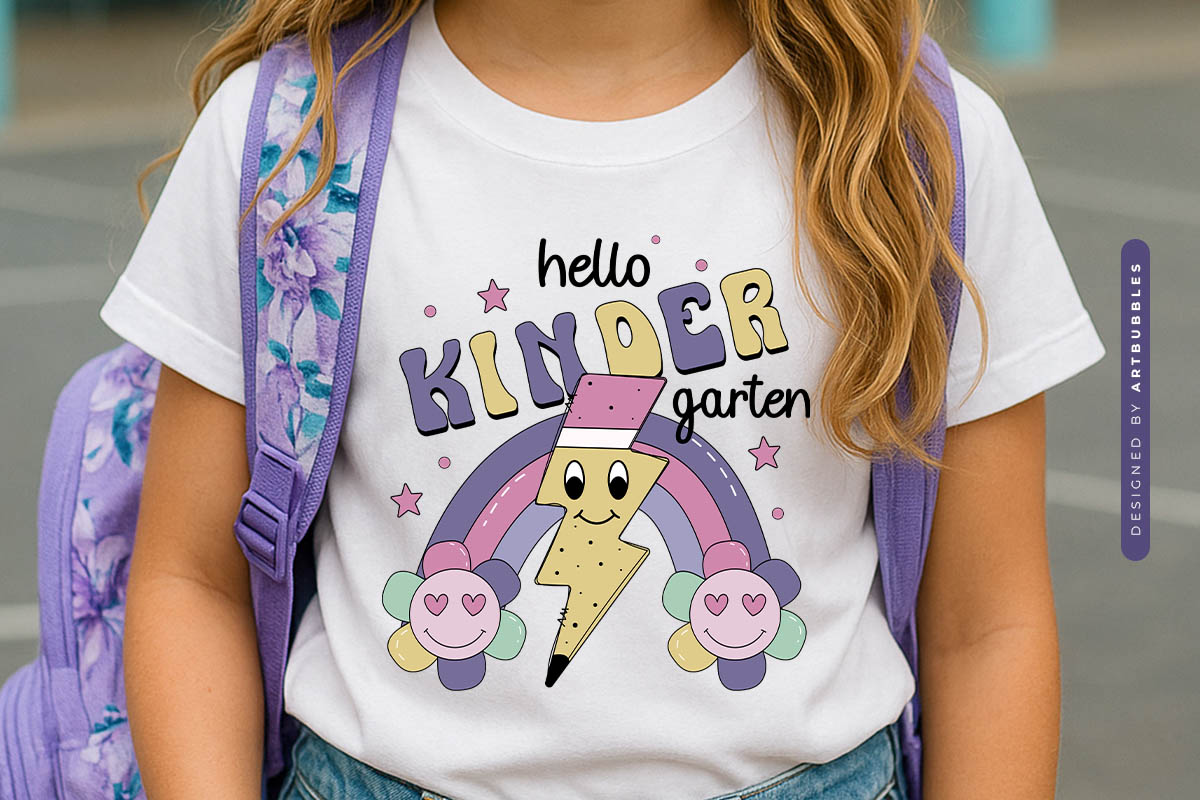 Hello Kindergarten - Sublimation Retro Back to School
