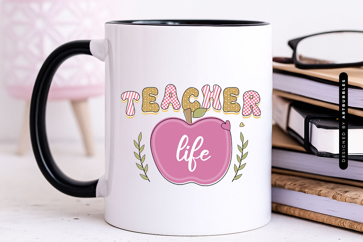 Retro Teacher Life Sublimation Print Mug Mockup Image.jpg