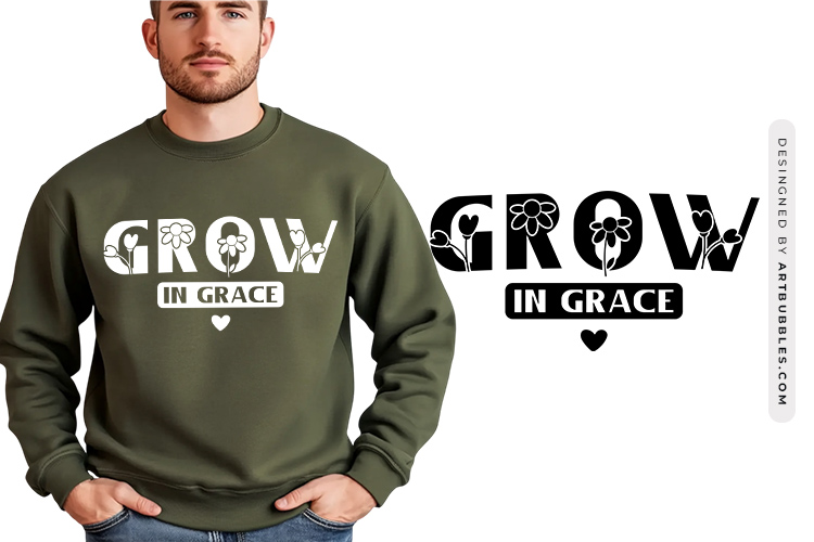 Grow in Grace - Wildflower Quote SVG File