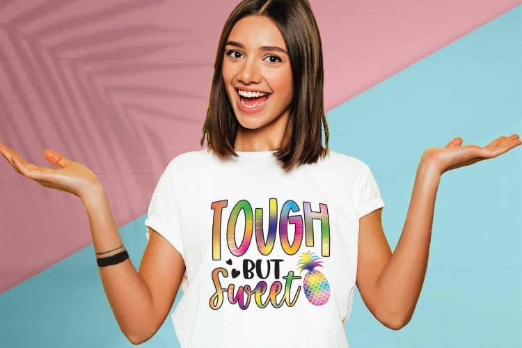 Tough But Sweet - Summer Sublimation PNG Shirt Mockup Image.jpg