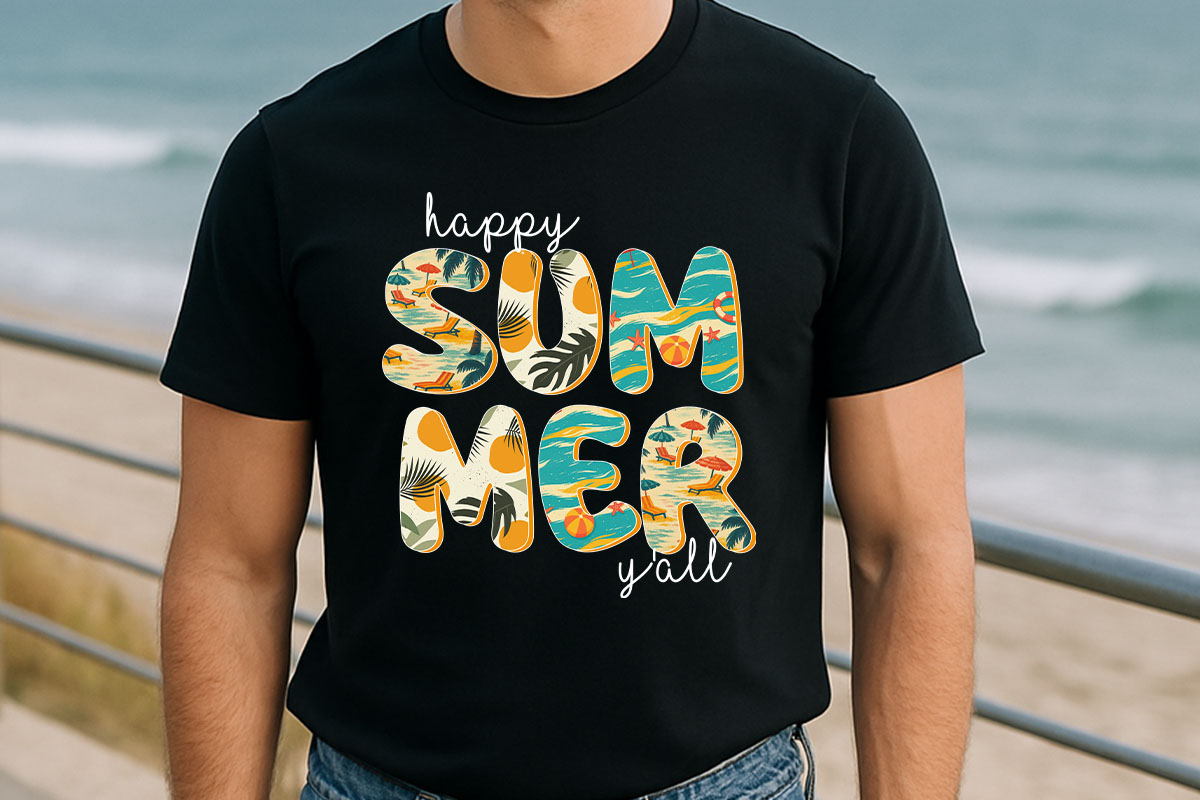 Happy Summer Y'all Sublimation Design Shirt Mockup Image.jpg