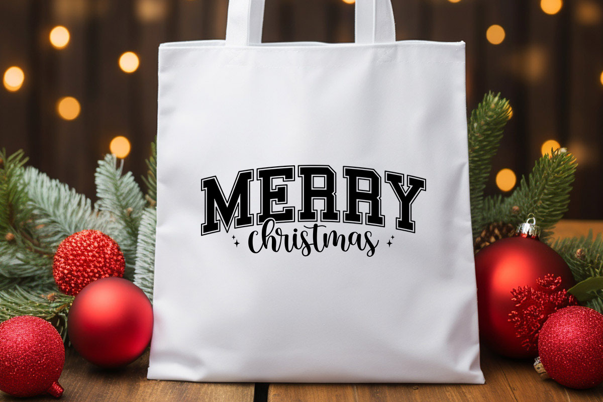 Merry Christmas SVG Cricut Tote bag Mockup image.jpg