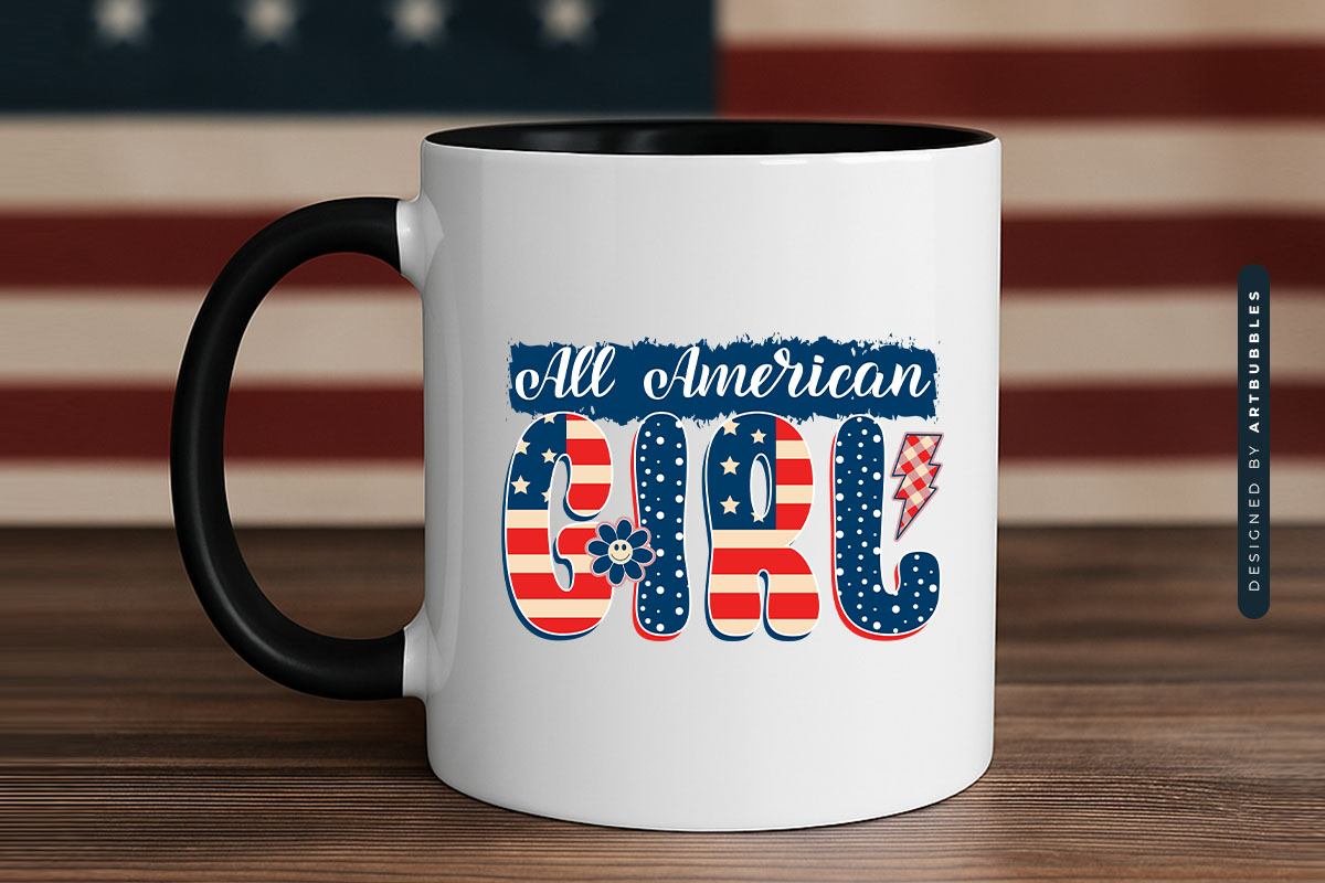 All American Girl - 4th of July PNG Sublimation Mug Mockup Image.jpg