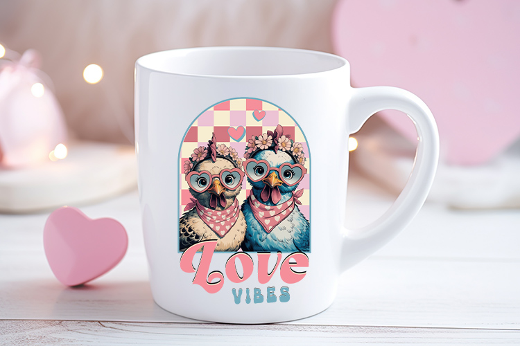 Loves Vibes - Vibrant Retro Valentines PNG Sublimation Mug Mockup Image.jpg