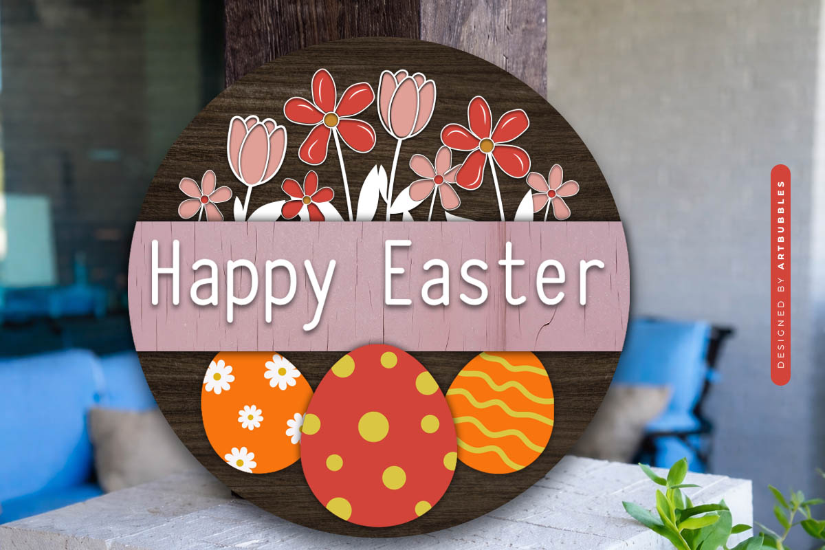 Laser Cut Easter Door Sign SVG Bundle Image 6.jpg