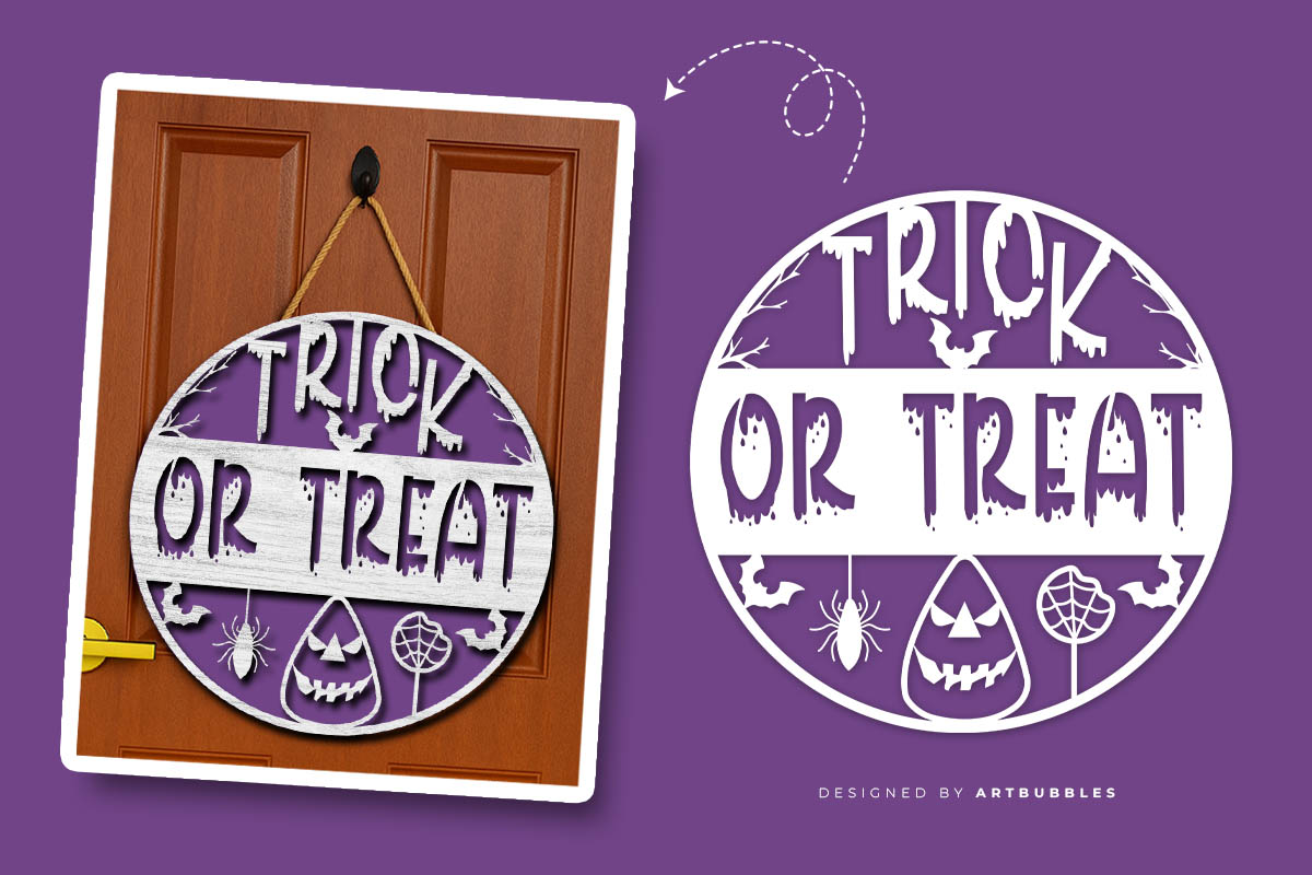 Trick or Treat - Halloween Door Hanger SVG Image.jpg