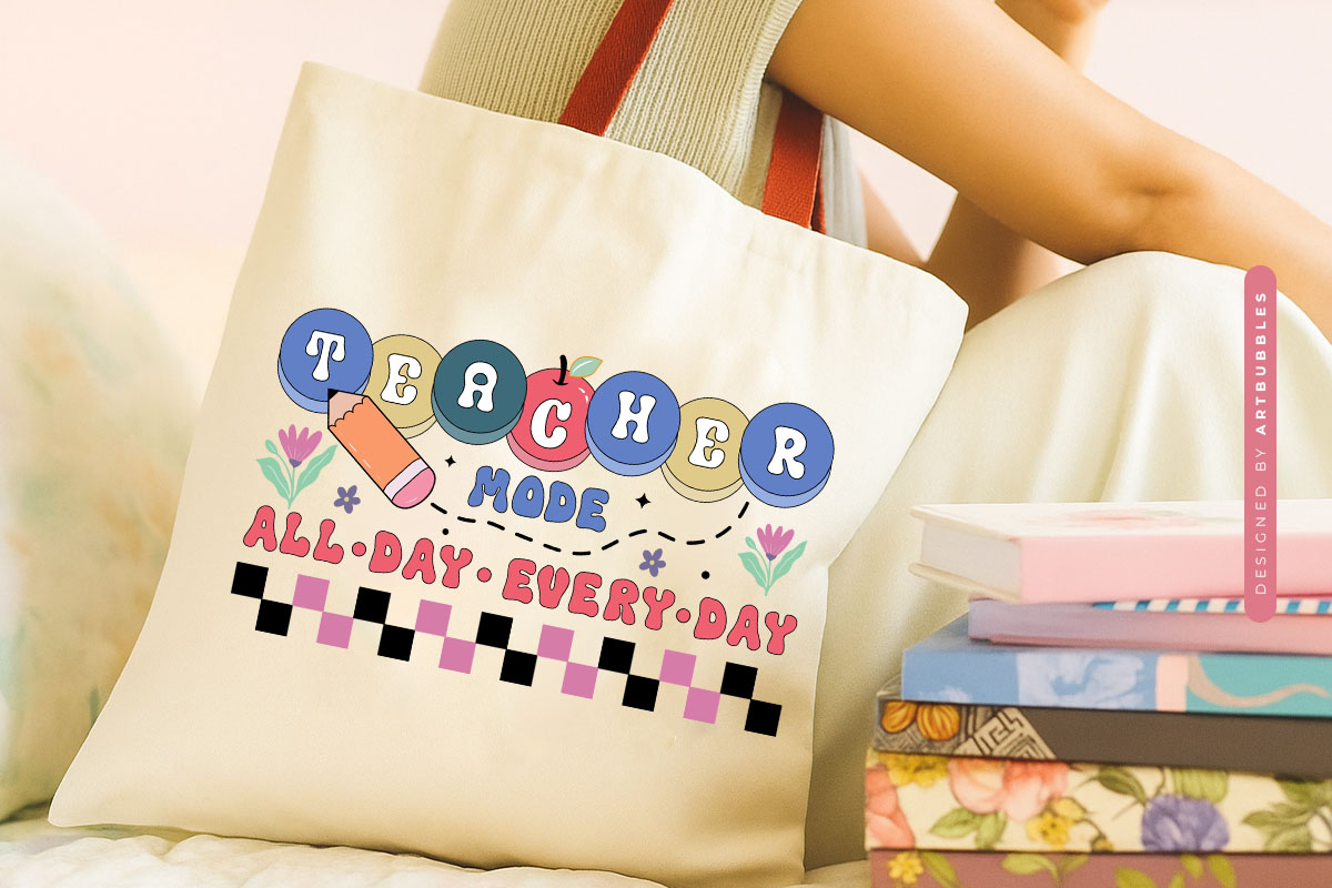 Retro Teacher Mode All Day Everyday Sublimation Tote Bag Mockup Image.jpg