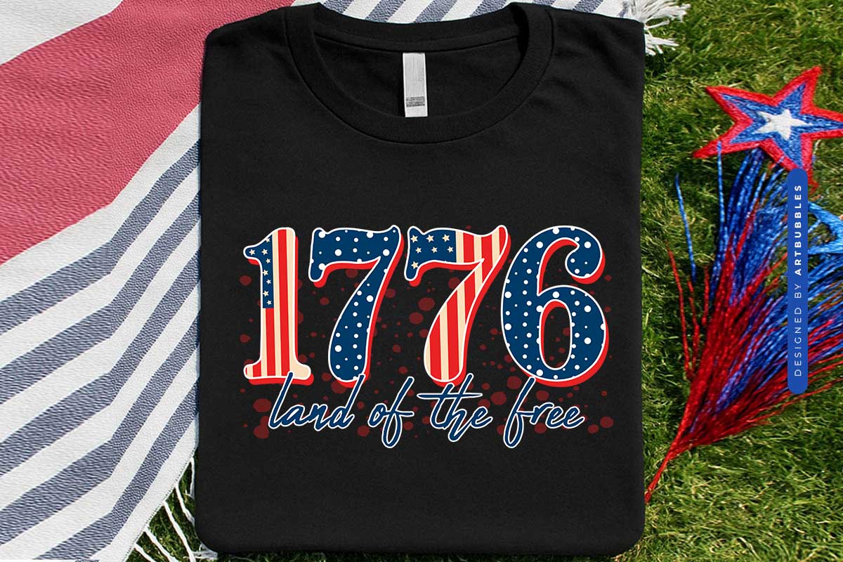 1776 Land of the Free - 4th of July Sublimation Shirt Mockup Image.jpg