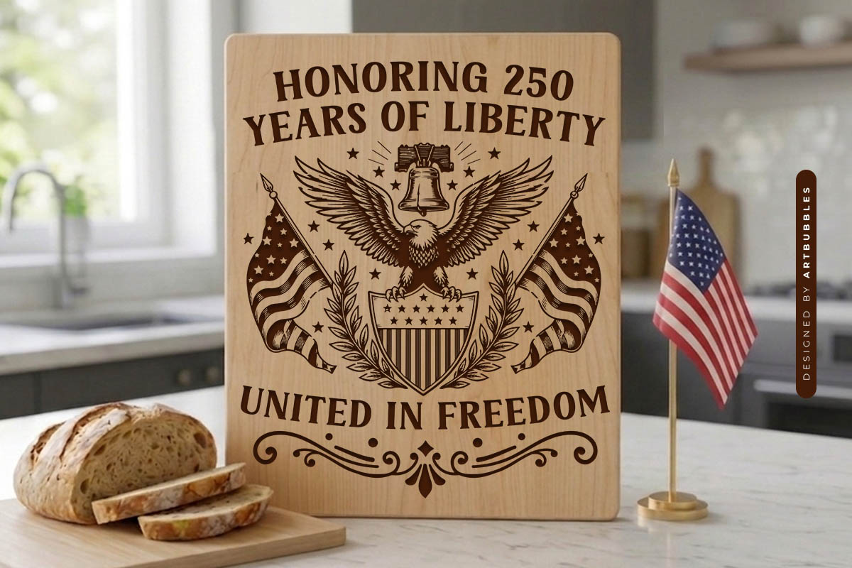 Honoring 250 Years of Liberty Cutting Board SVG Image.jpg