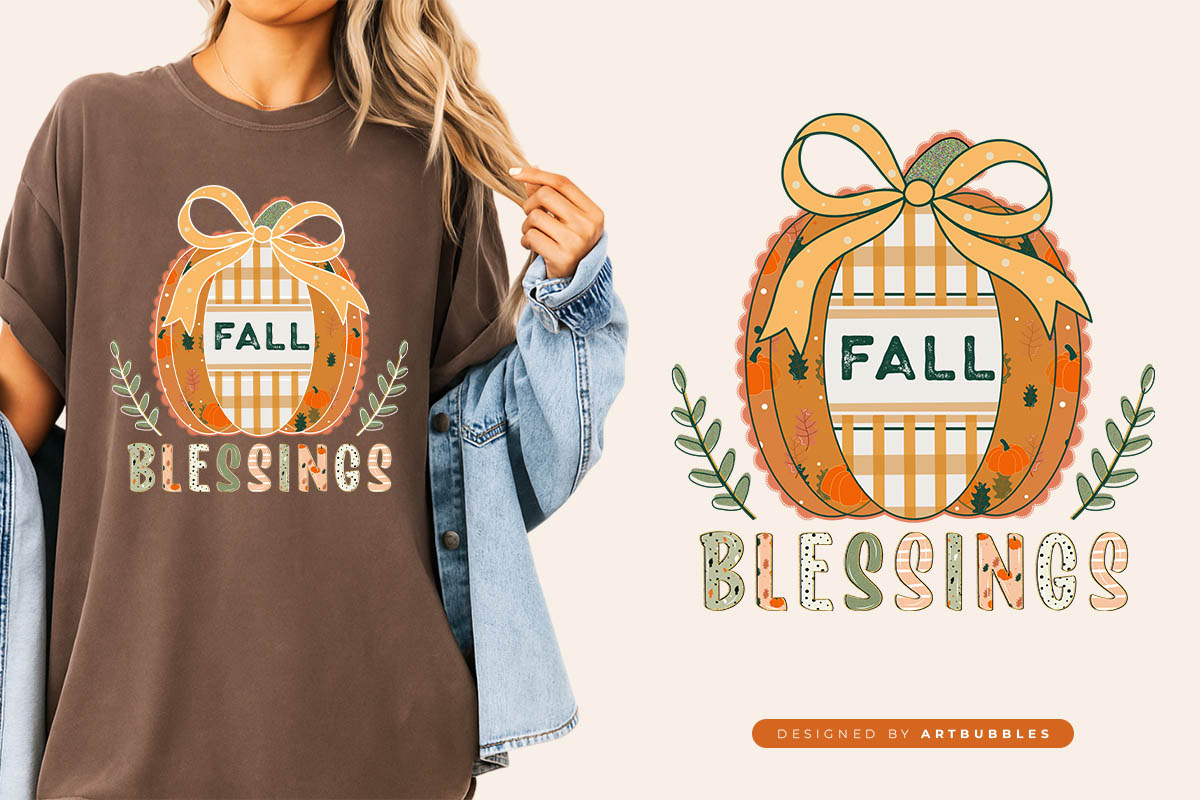 Preppy Fall Blessings Coquette Sublimation