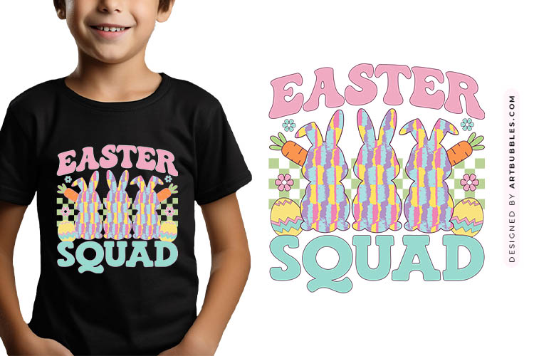 Retro Brushstroke Bunny Easter Squad PNG Image.jpg