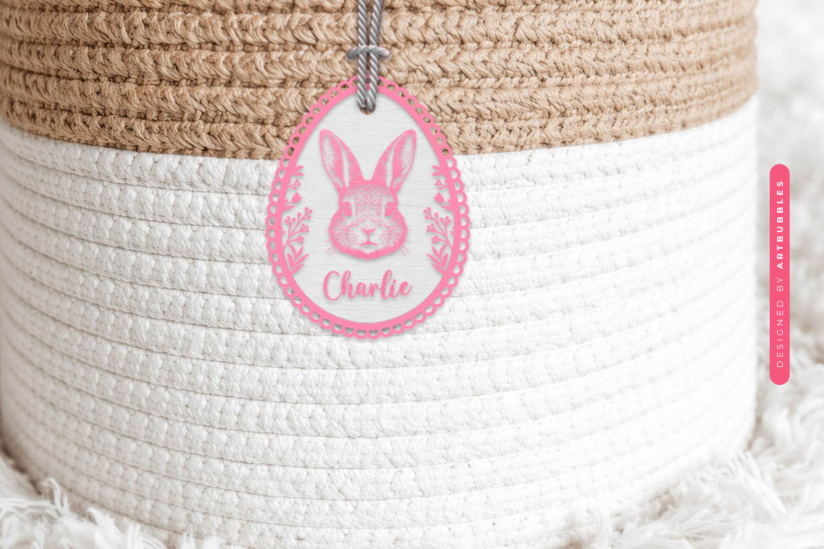 Personalized Easter Basket Tag SVG File