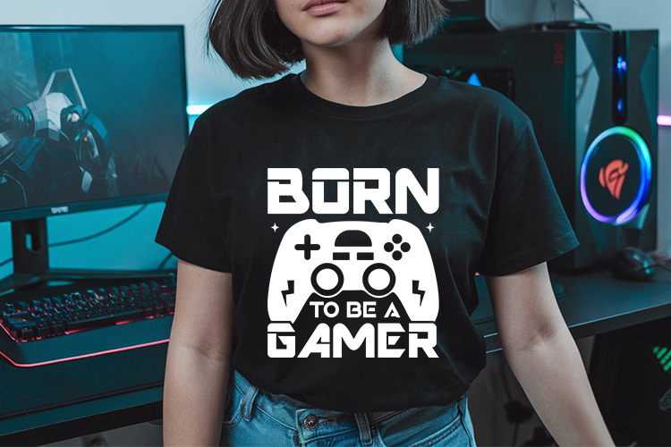 Born to be a Gamer - Gaming SVG Vector Shirt Mockup Image.jpg