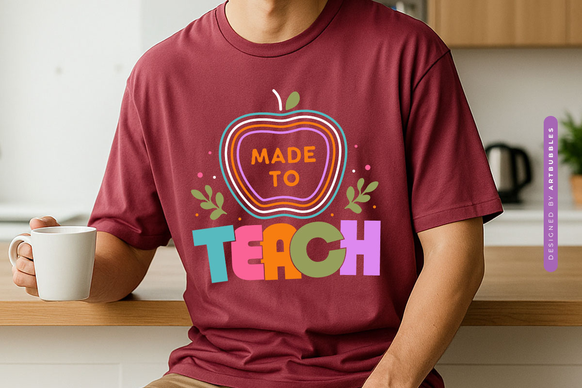 Made to Teach - Floral Teacher Saying SVG Tshirt Mockup Image.jpg