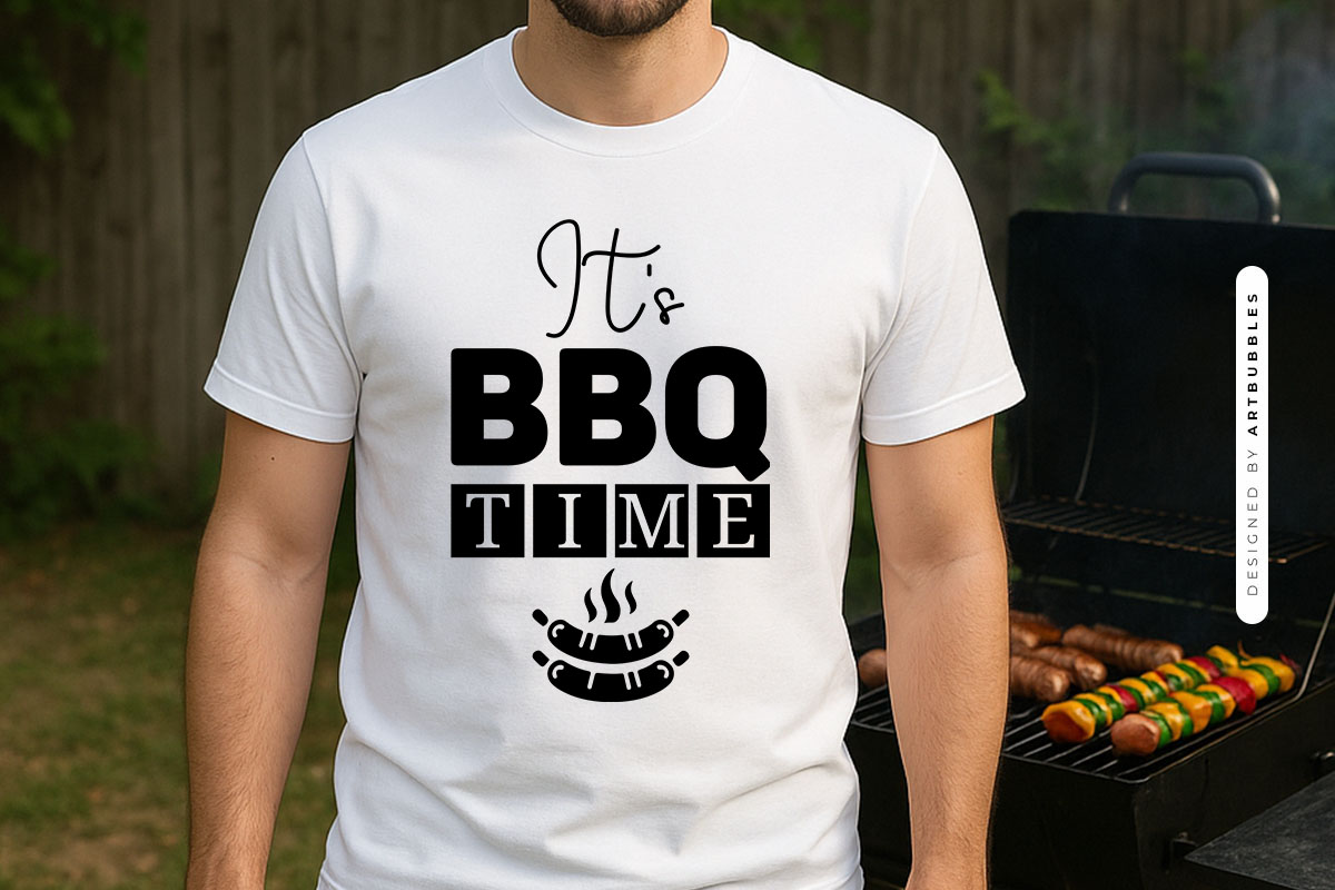 It's Bbq Time - Grilling Quote SVG Shirt Mockup Image.jpg