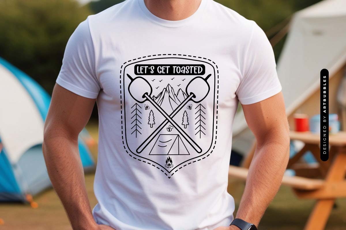 Let's Get Toasted - Camping Silhouette SVG Tshirt Mockup Image.jpg