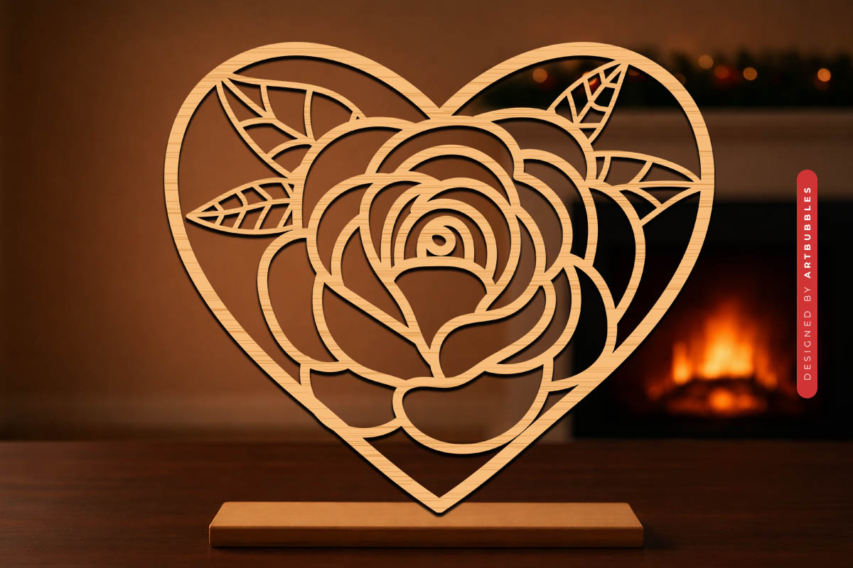 Valentine's Day Rose Heart Laser Cut SVG Image 2.jpg