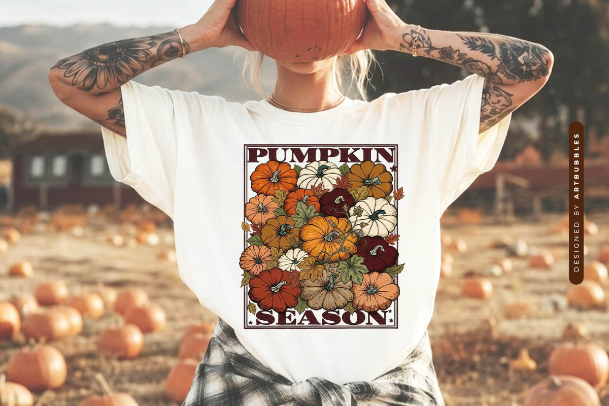 Pumpkin Season - Fall PNG Sublimation Design Shirt Mockup Image.jpg