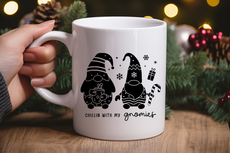 Chillin with My Gnomies - Boho Christmas Gnome SVG Mug Mockup Image.jpg