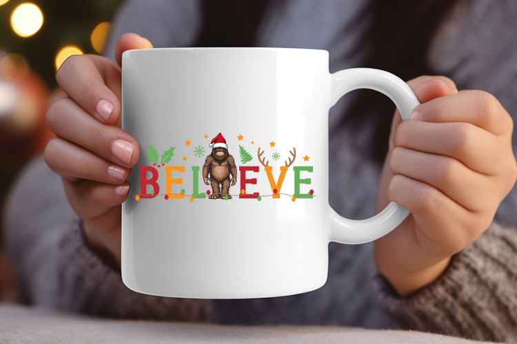 Believe PNG, Christmas Bigfoot Sublimation Design Preview 02.jpg