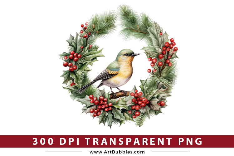 Christmas Wreath Sublimation Clipart