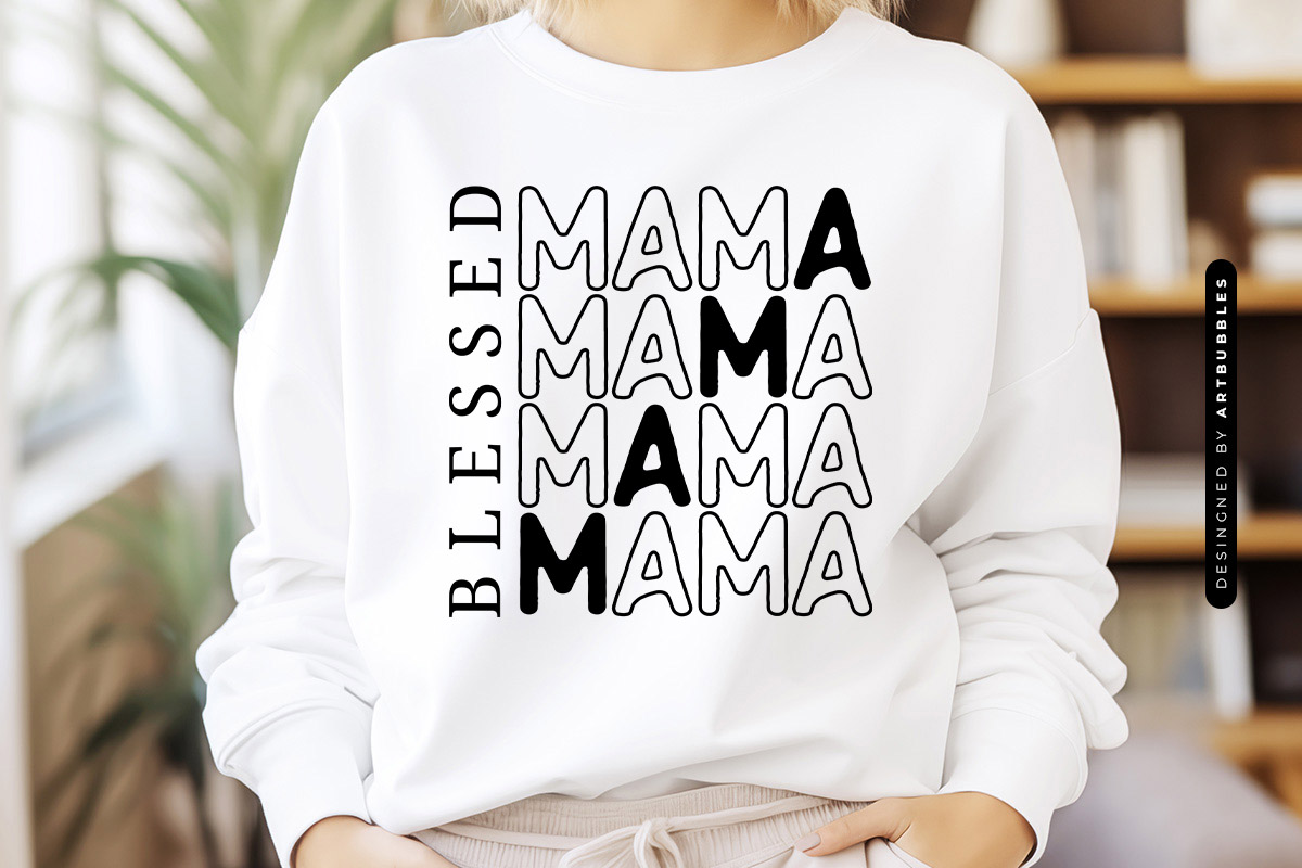 Blessed Mama - Mothers Day SVG Design Tshirt Mockup Image.jpg
