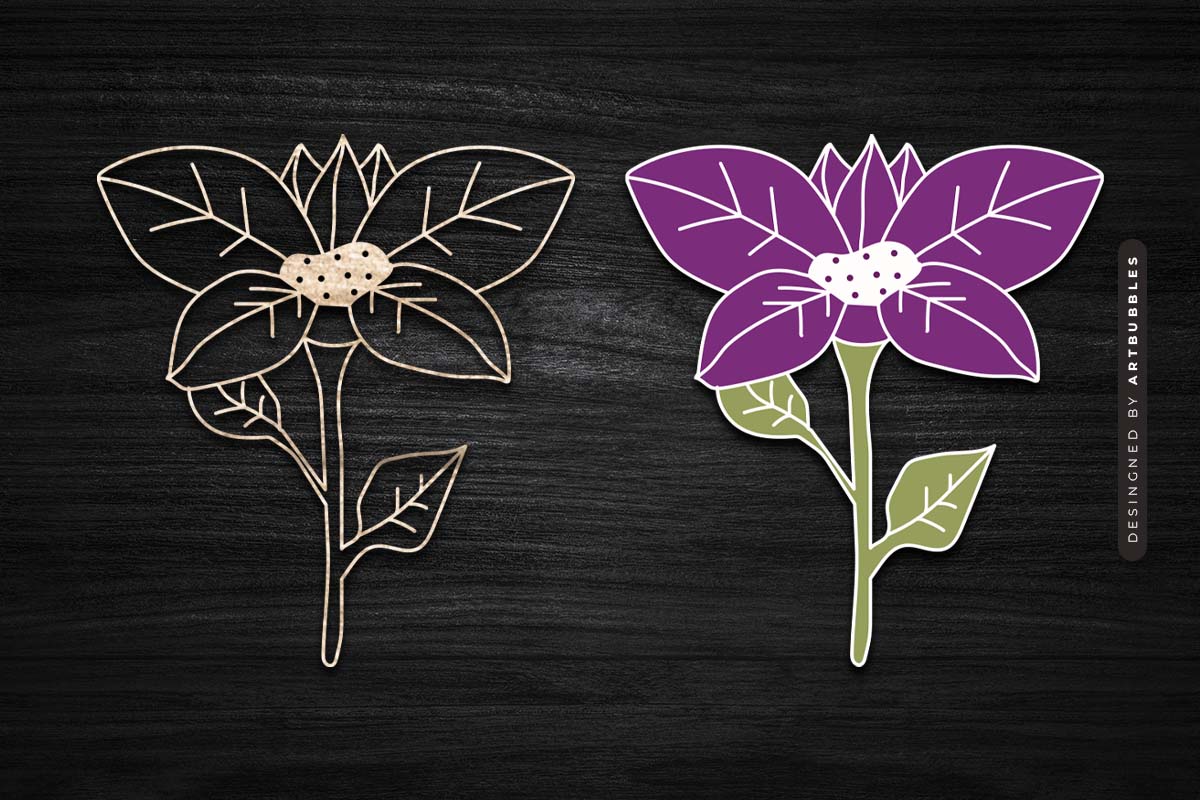 Poinsettia Flower Laser Cut SVG for Glowforge Image.jpg