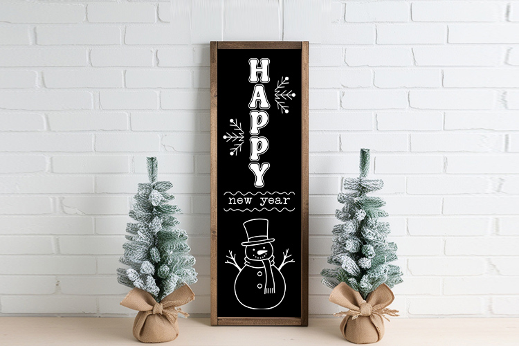 Happy New Year - Winter Porch Sign SVG Cut File Image 3.jpg