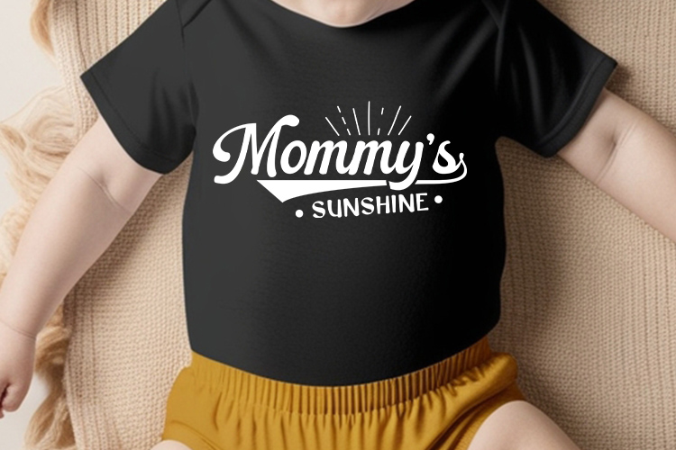 Mommy's Sunshine - Cute Baby SVG Cut File Shirt Mockup Image.jpg
