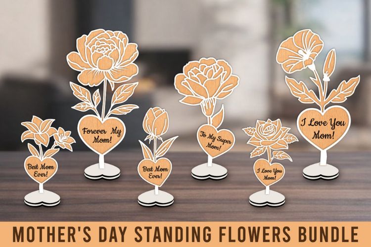 Mother's Day Stand Flower SVG Bundle