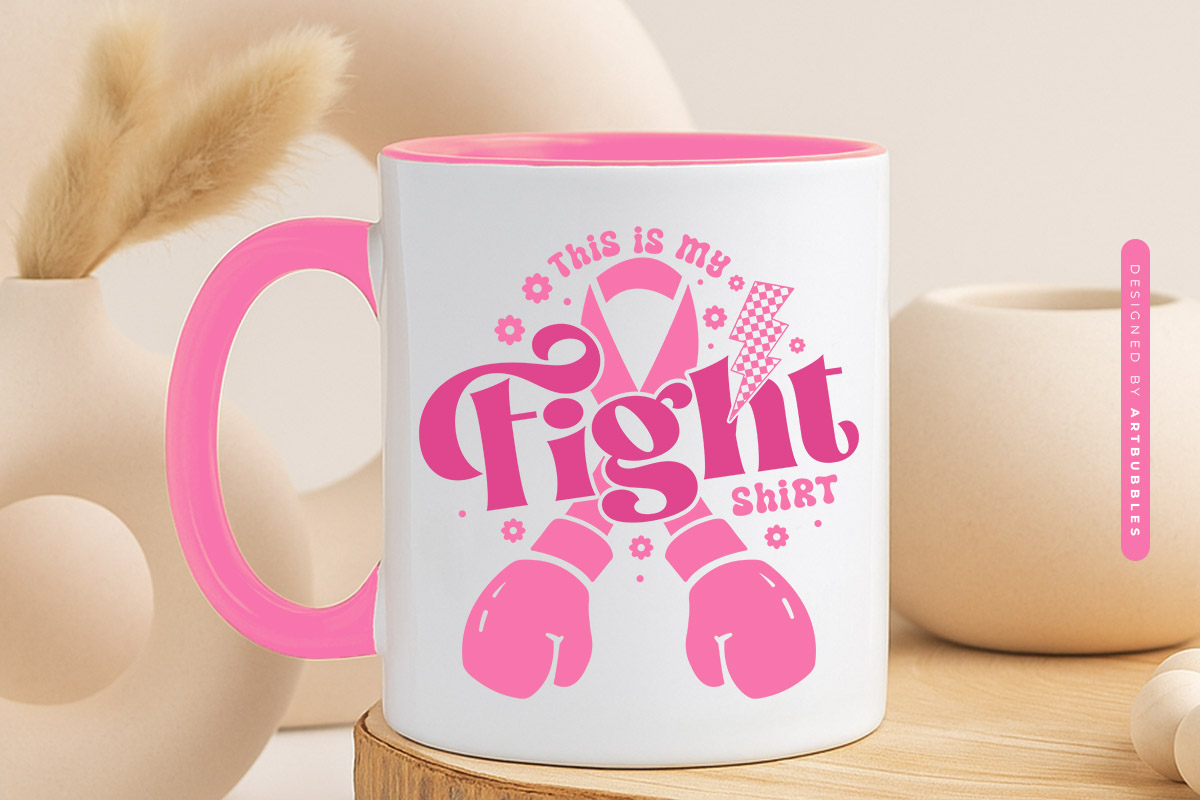 This is My Fight Shirt - Retro Breast Cancer SVG Mug Mockup Image.jpg