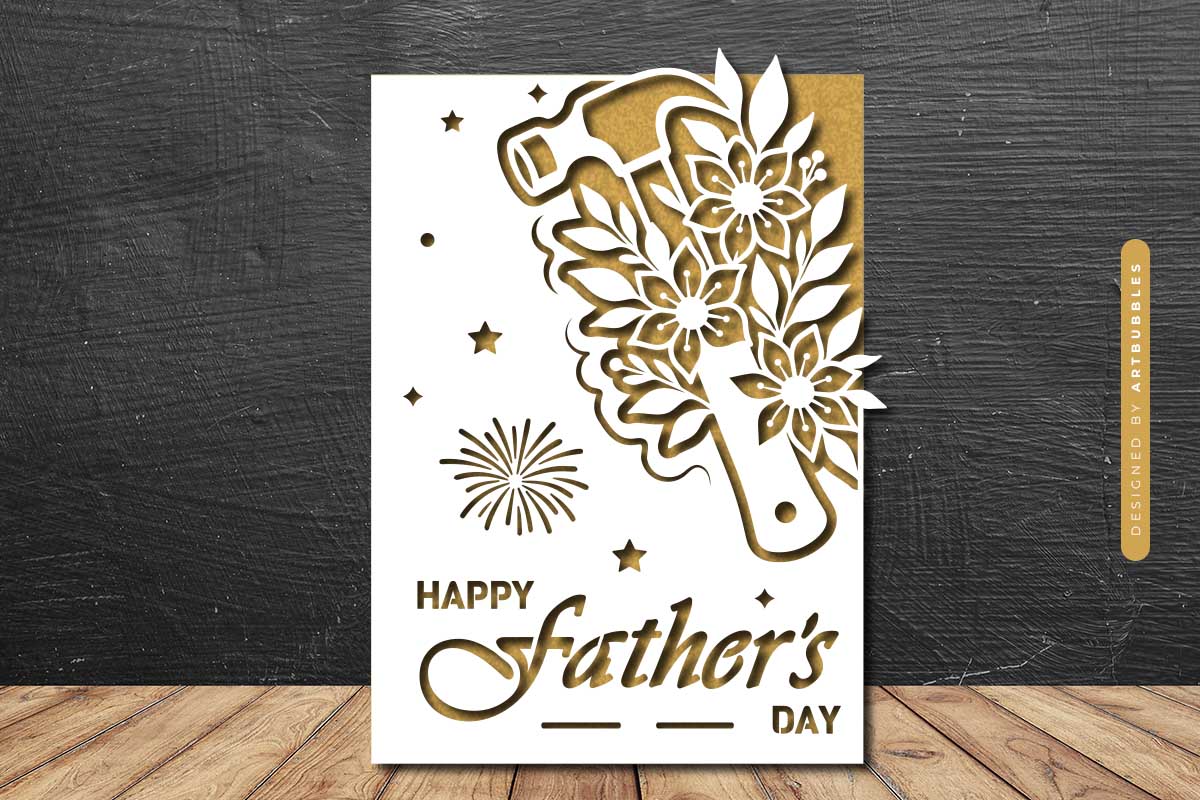 Floral Happy Fathers Day Card SVG Design Image 2.jpg