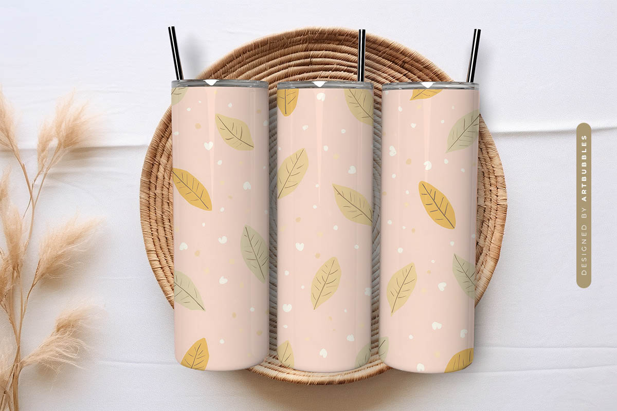 Boho Leaf 20oz Tumbler Wrap Sublimation Image.jpg