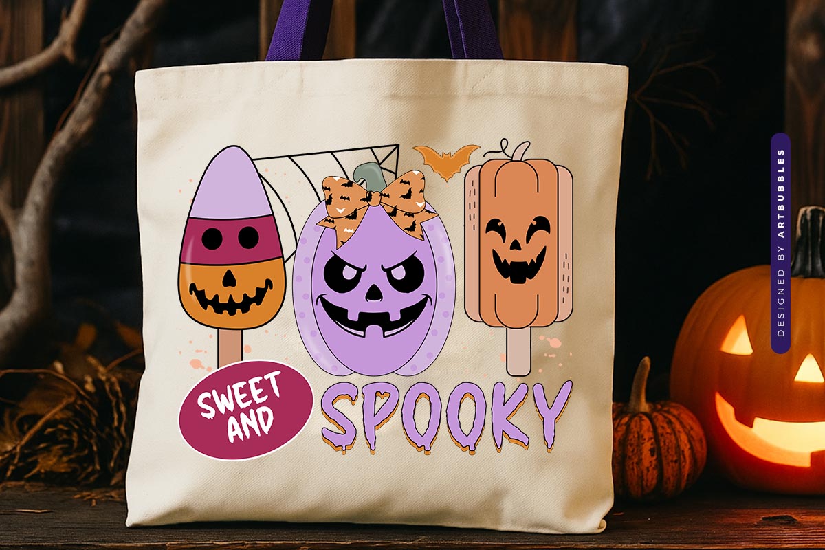 Sweet and Spooky - Halloween Funny Sublimation Tote Bag Mockup Image.jpg