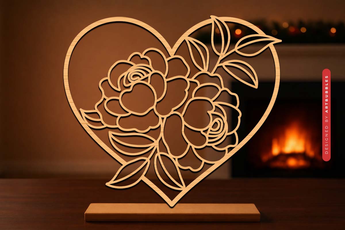 Floral Heart Valentine's Day Laser Cut SVG Image 2.jpg