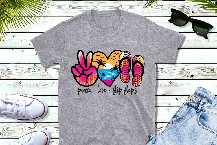 Peace Love Flip Flops - Summer PNG Sublimation Shirt Mockup image.jpg
