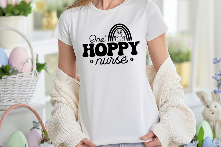 One Hoppy Nurse - Nurse Easter SVG Shirt Mockup Imge.jpg