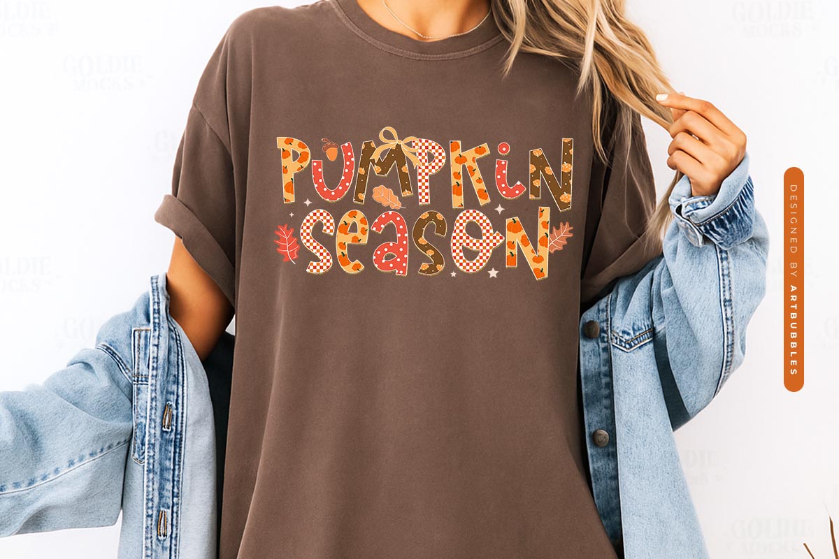 Pumpkin Season - Preppy Fall PNG Sublimation Tshirt Mockup Image.jpg