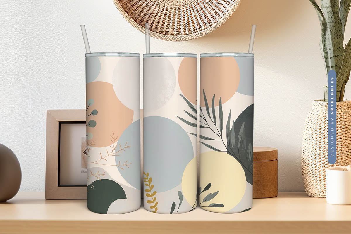 Abstract Leaf Pattern Boho Tumbler Wrap Sublimation Image 2.jpg