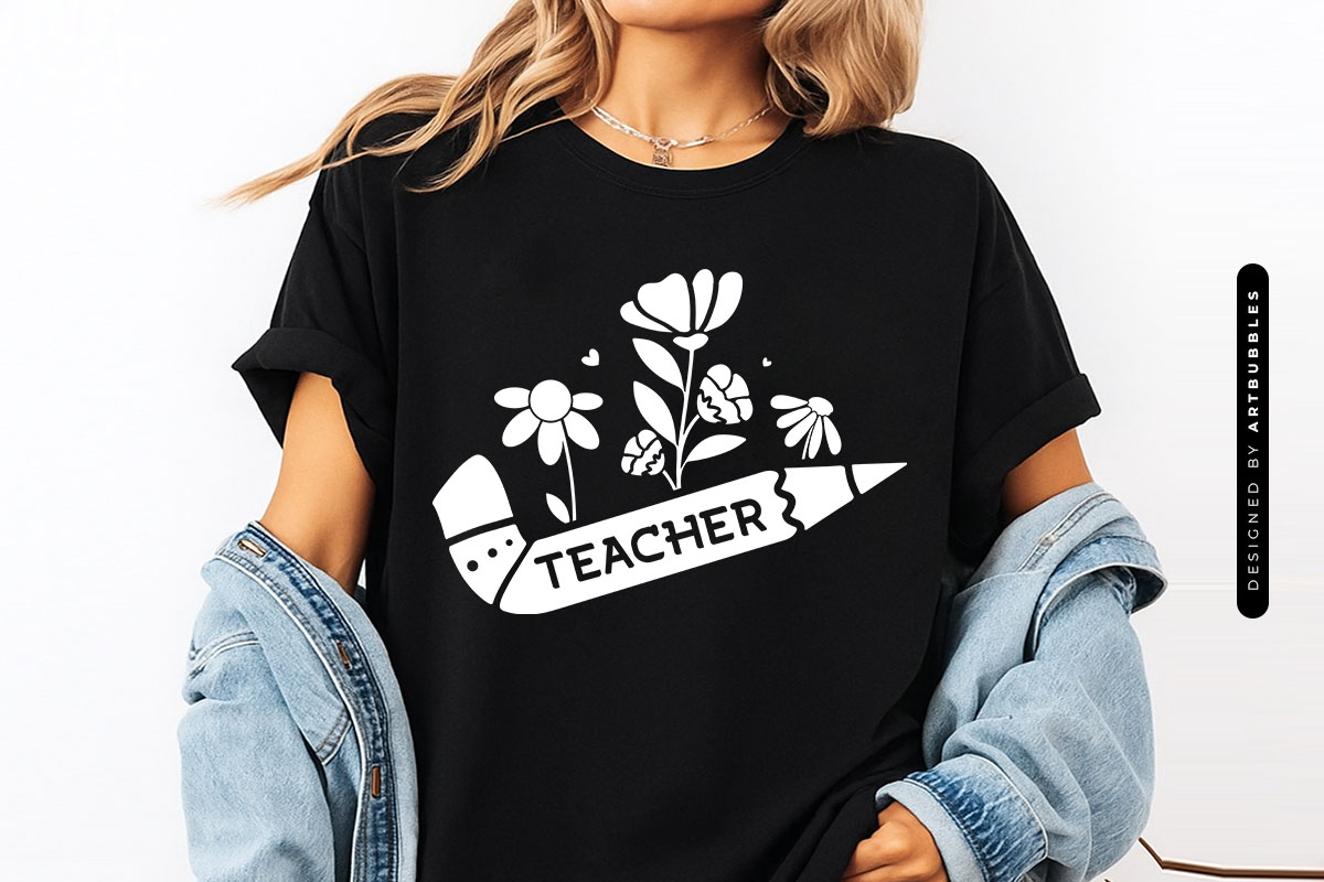 Floral Teacher Appreciation Gift SVG T-shirt Mockup Image.jpg